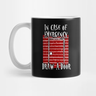 Beetlejuice Quote In Case of Emergency Draw a Door Fan Art Mug